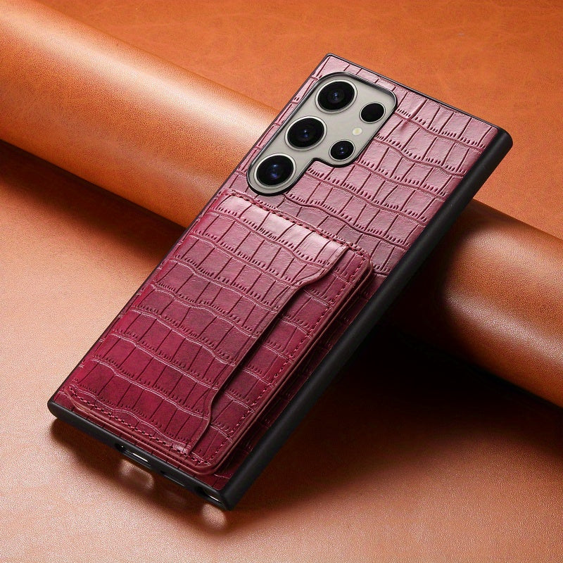 CrocElite Pro – Crocodile Texture Card Holder Case for Galaxy S Ultra Series