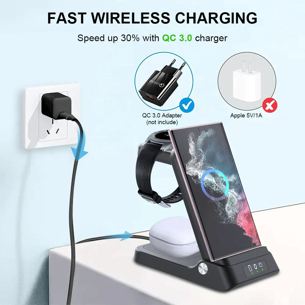 3 in 1 Foldable Wireless Charger for Galaxy S24 Series - Odin case