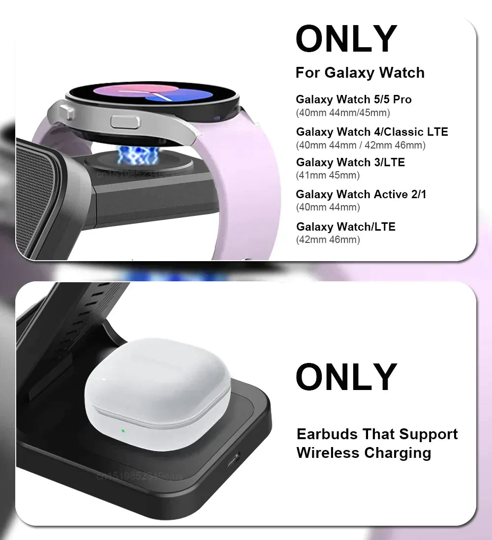 3 in 1 Foldable Wireless Charger for Galaxy S24 Series - Odin case