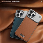 Leather Aromatherapy Magnetic Charging Ring Phone Case for iPhone