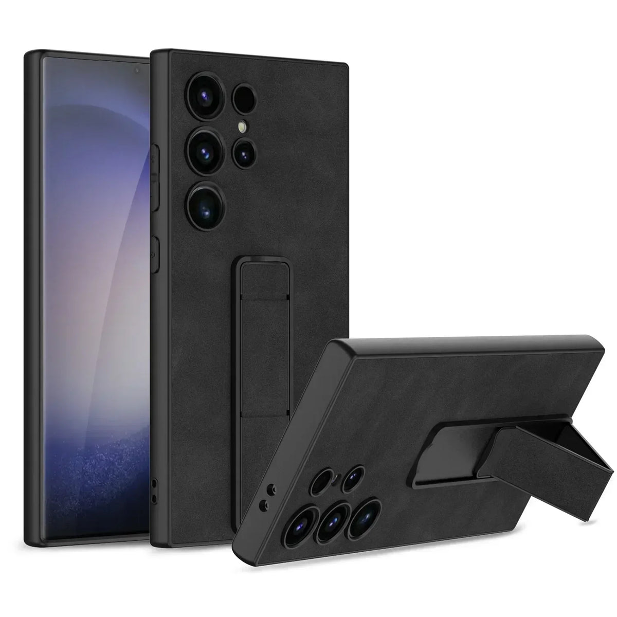 Shockproof Leather S24 Ultra Case with Folding Bracket - Odin case