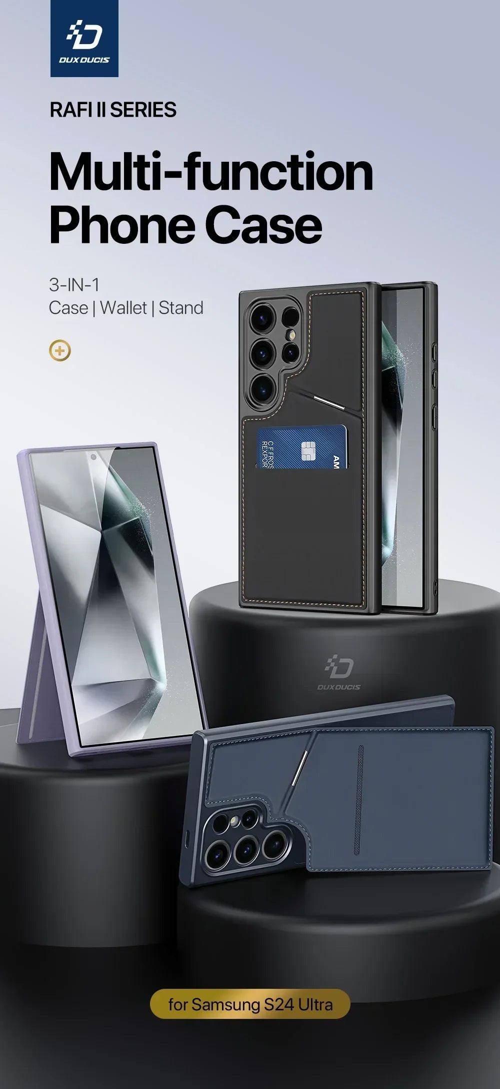 Magnetic 3-in-1 Wallet Case for Samsung S24 Series