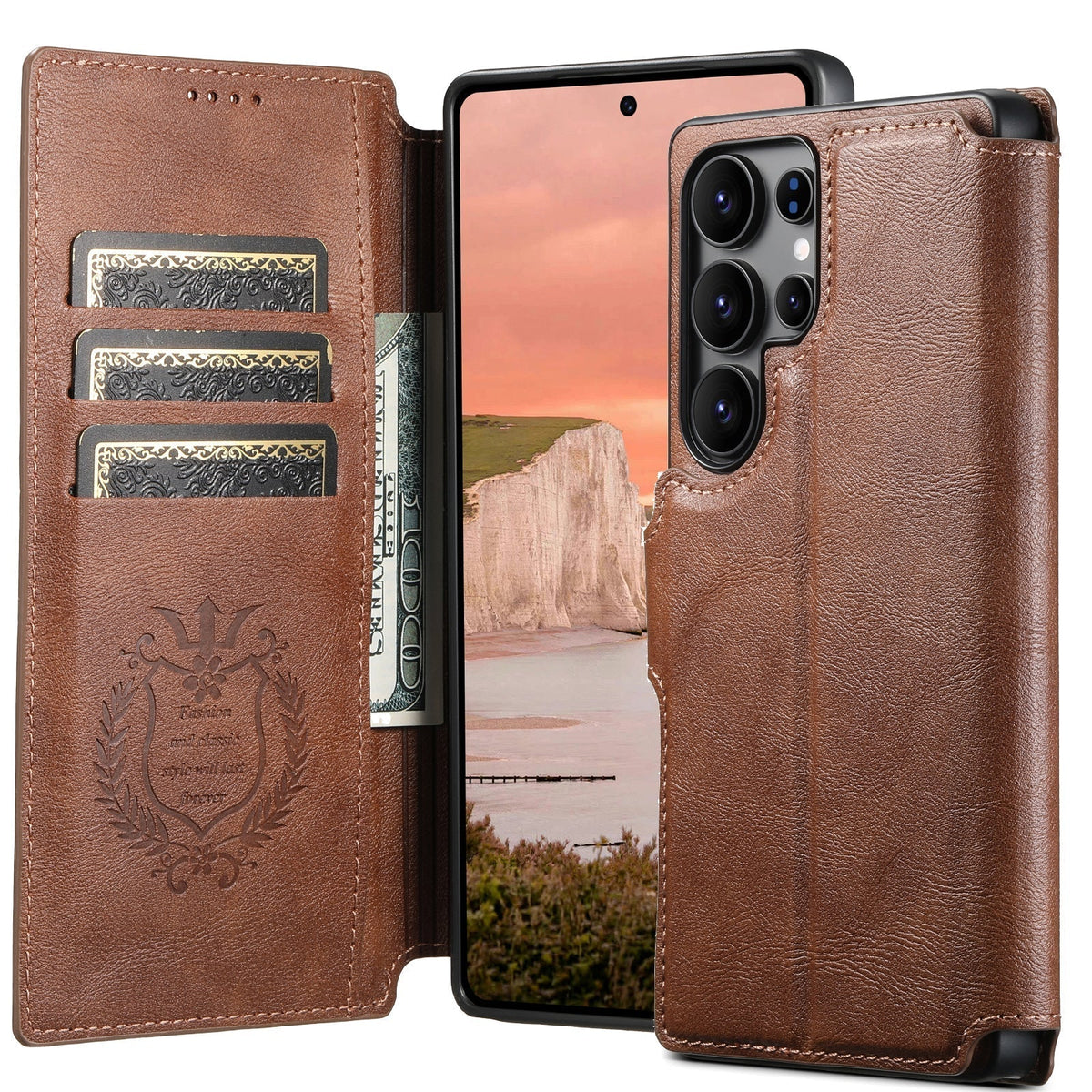 SnapVault Wallet Magnetic Detachable Leather Case